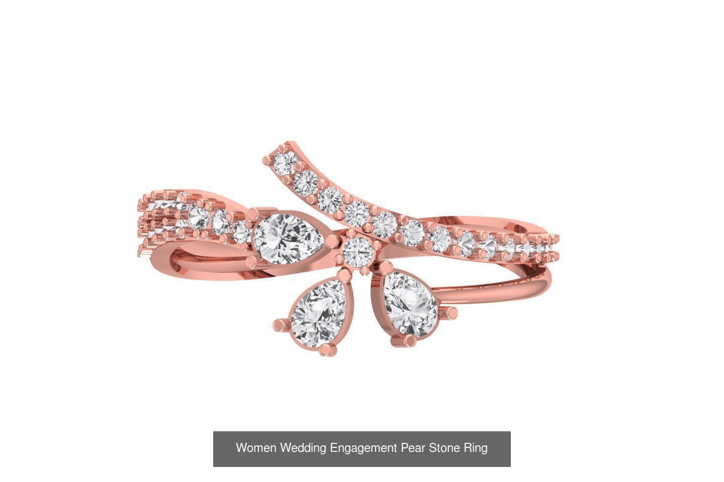 77 Different Shape Stone Rings 3dm STL OBJ FBX Detail Collection _67