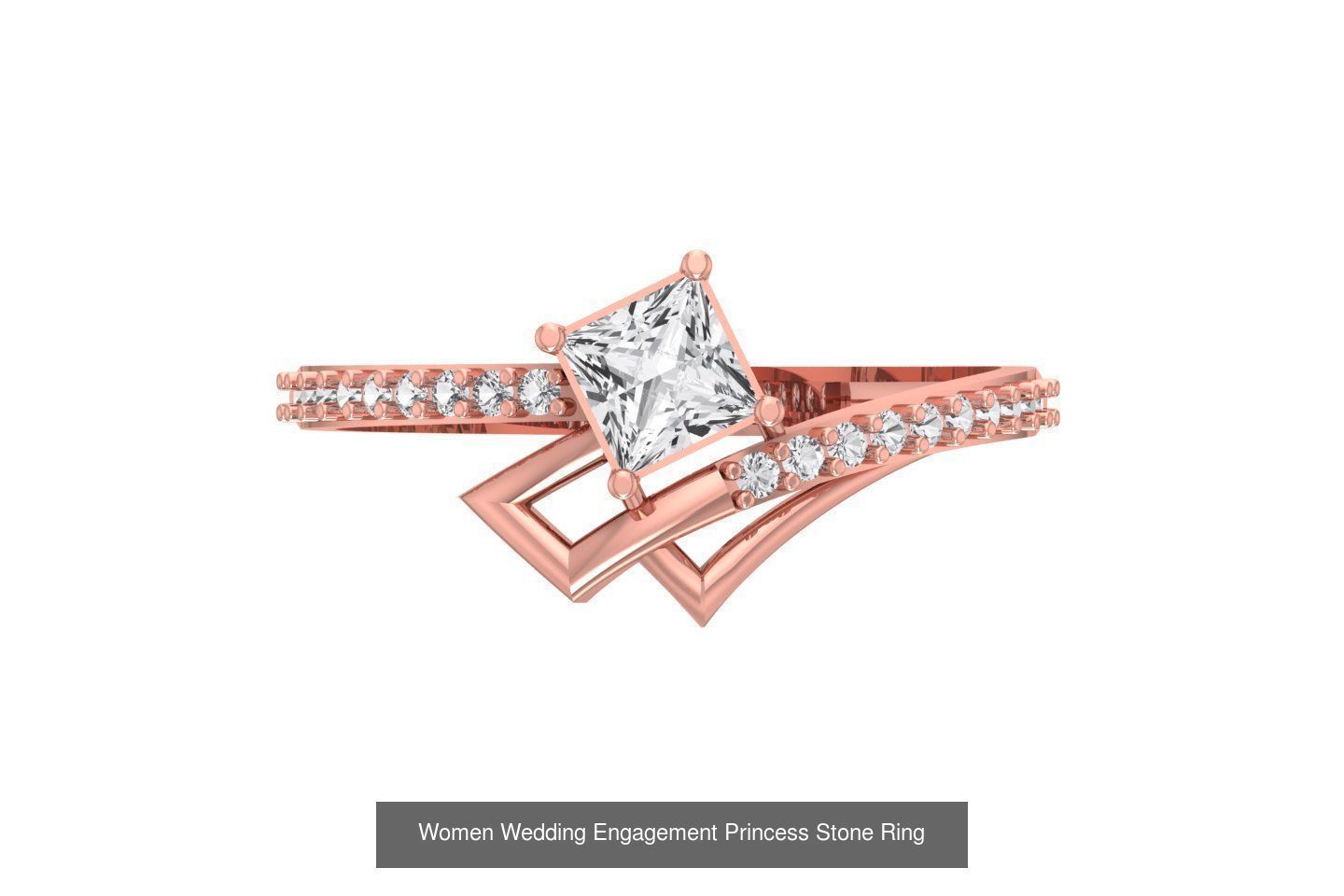 77 Different Shape Stone Rings 3dm STL OBJ FBX Detail Collection _25