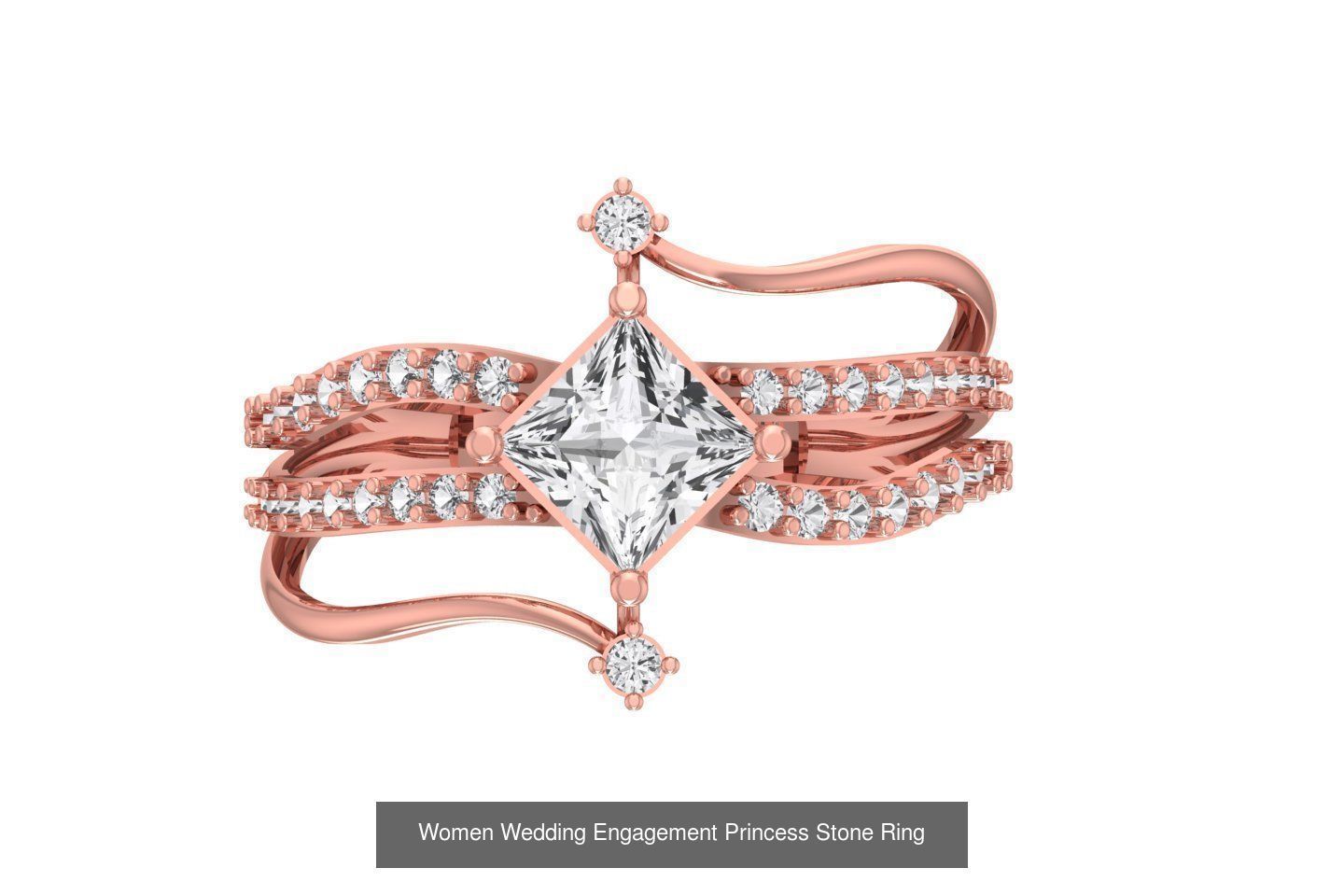 77 Different Shape Stone Rings 3dm STL OBJ FBX Detail Collection _72