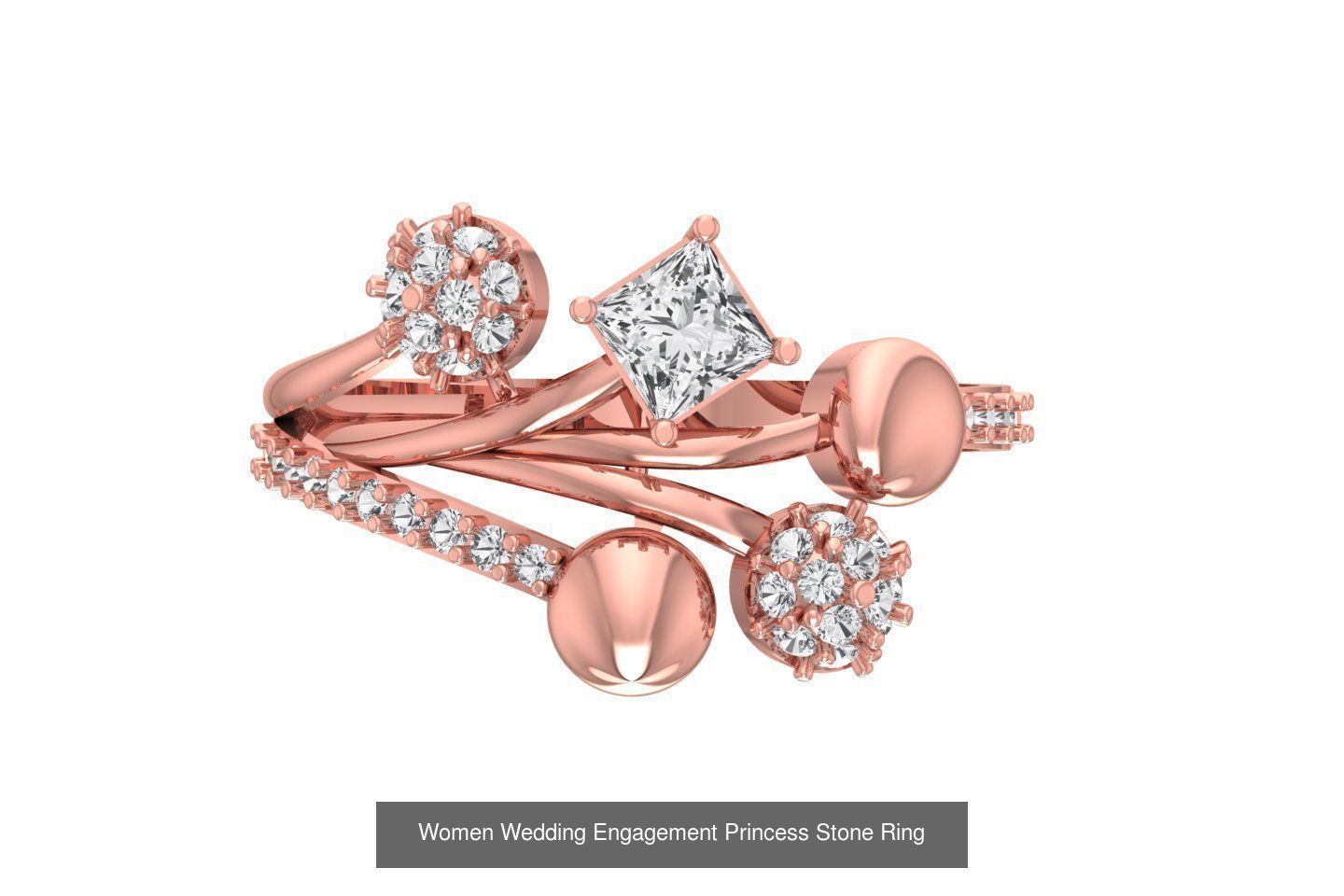 77 Different Shape Stone Rings 3dm STL OBJ FBX Detail Collection _36