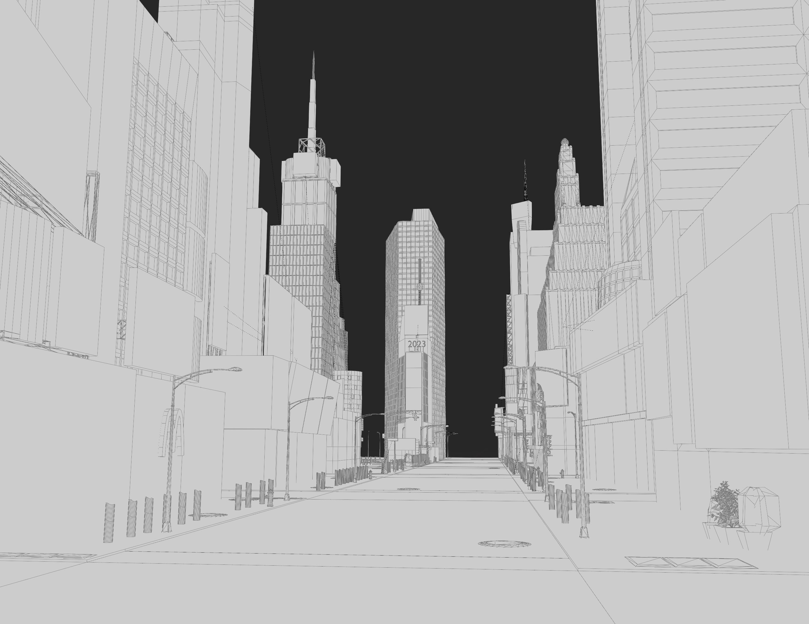 Times Square NYC Broadway New York City America 3D model_6