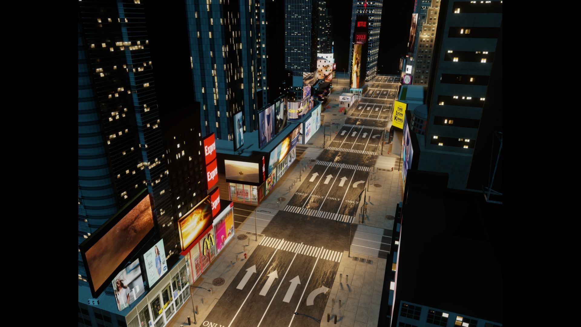 Times Square NYC Broadway New York City America 3D model_10