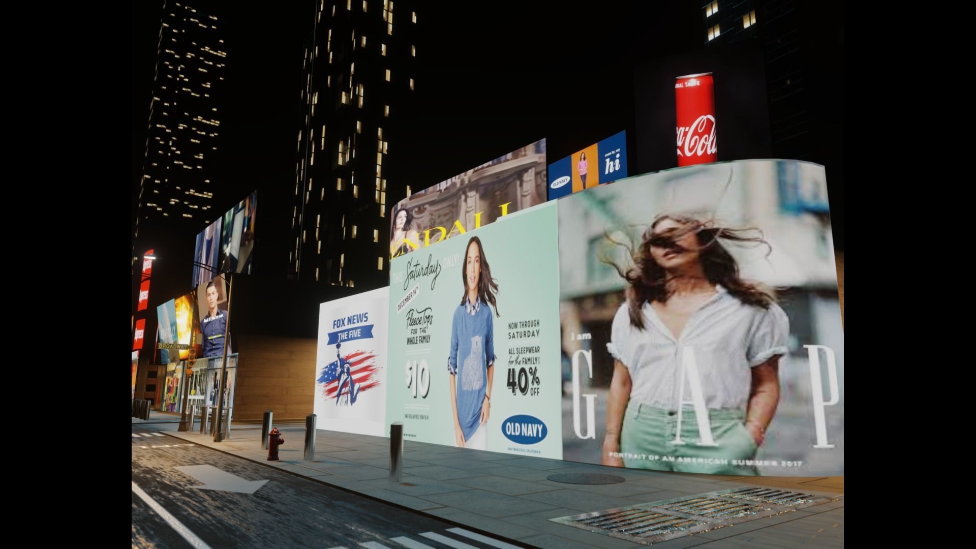 Times Square NYC Broadway New York City America 3D model_16