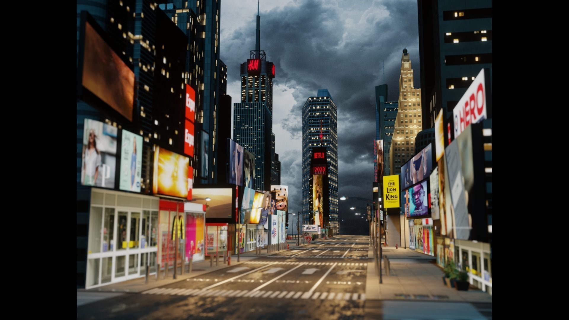 Times Square NYC Broadway New York City America 3D model_40