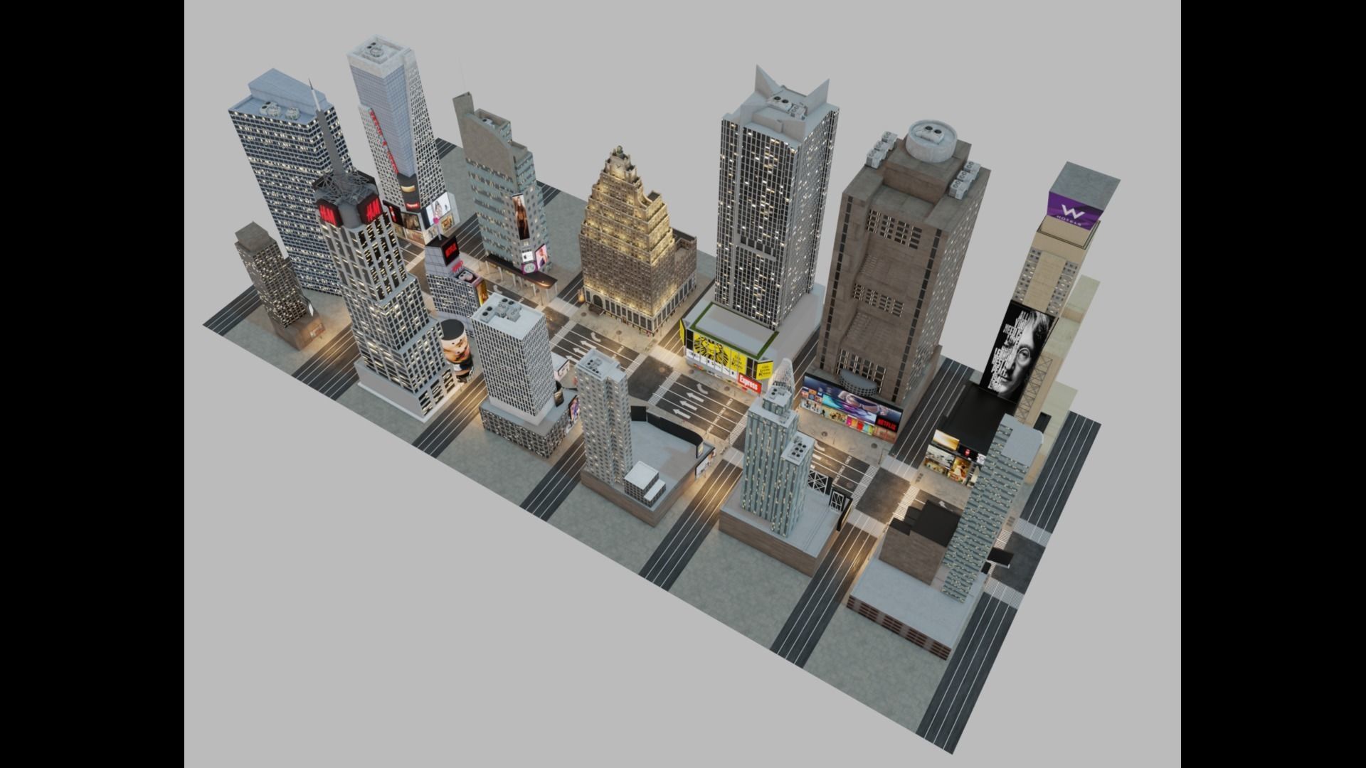 Times Square NYC Broadway New York City America 3D model_8