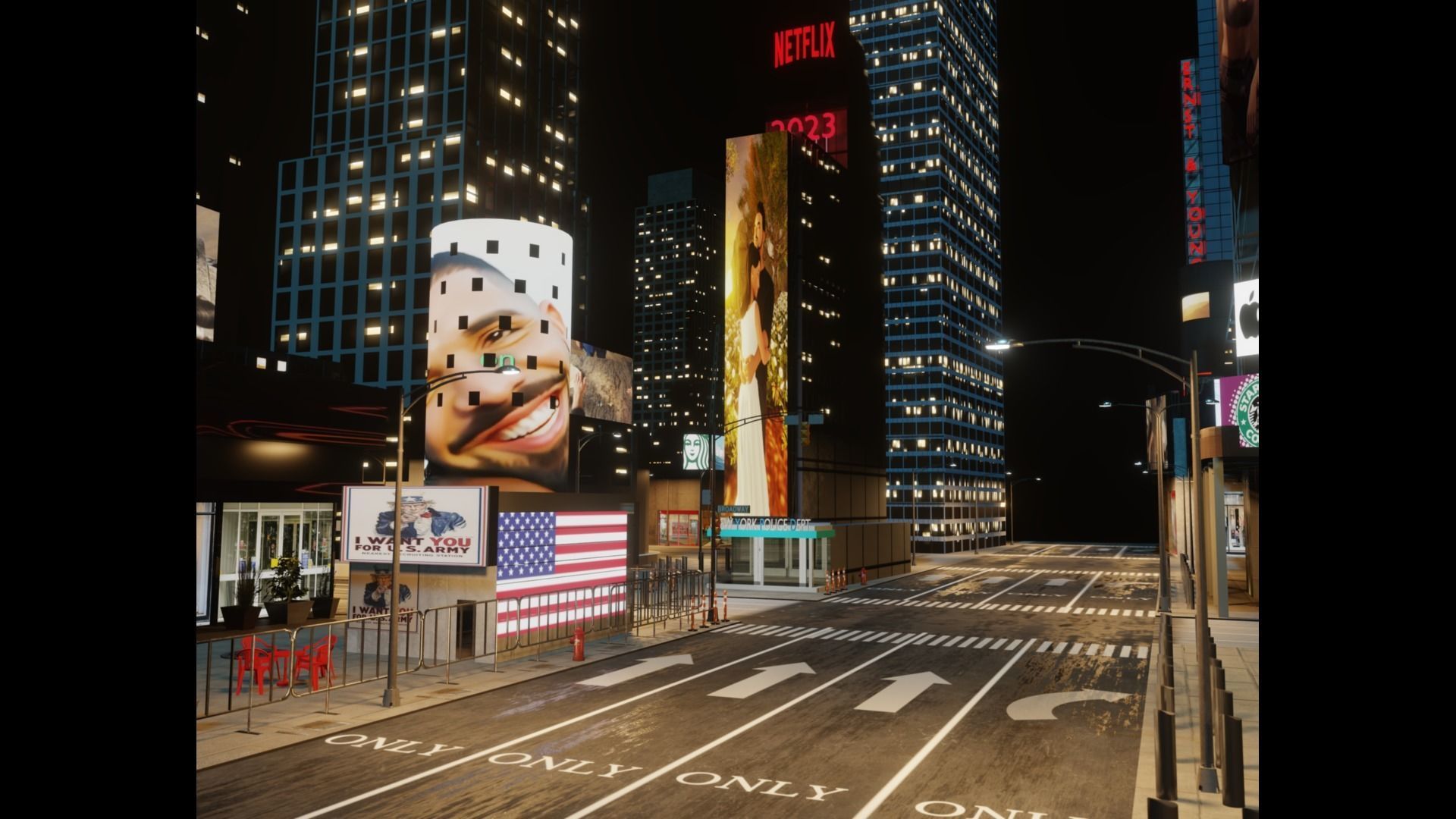 Times Square NYC Broadway New York City America 3D model_3