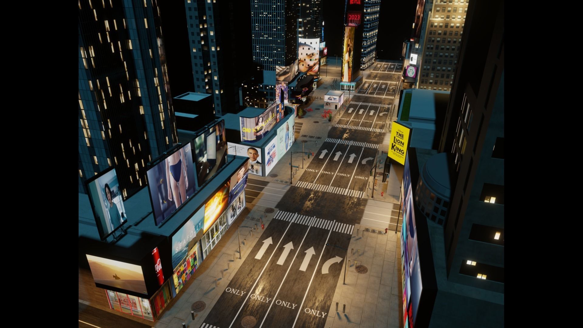 Times Square NYC Broadway New York City America 3D model_13