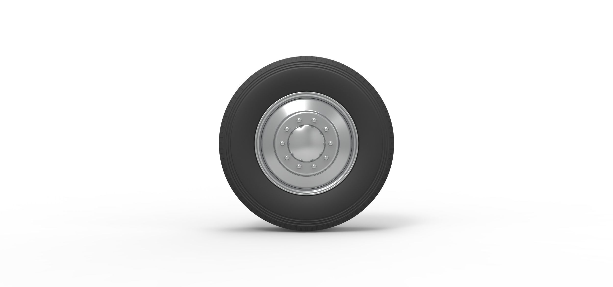 Front custom wheel of semi truck Version 2 Scale 1 to 25 3D print model_4