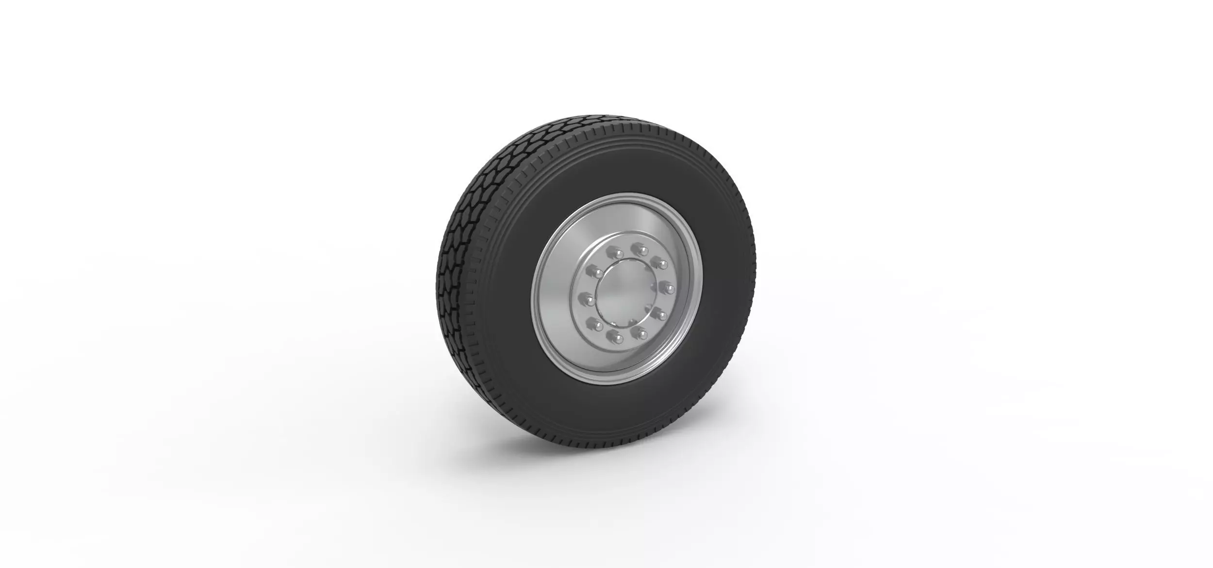 Front custom wheel of semi truck Version 2 Scale 1 to 25 3D print model_0