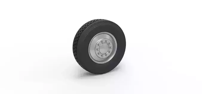 Front custom wheel of semi truck Version 2 Scale 1 to 25