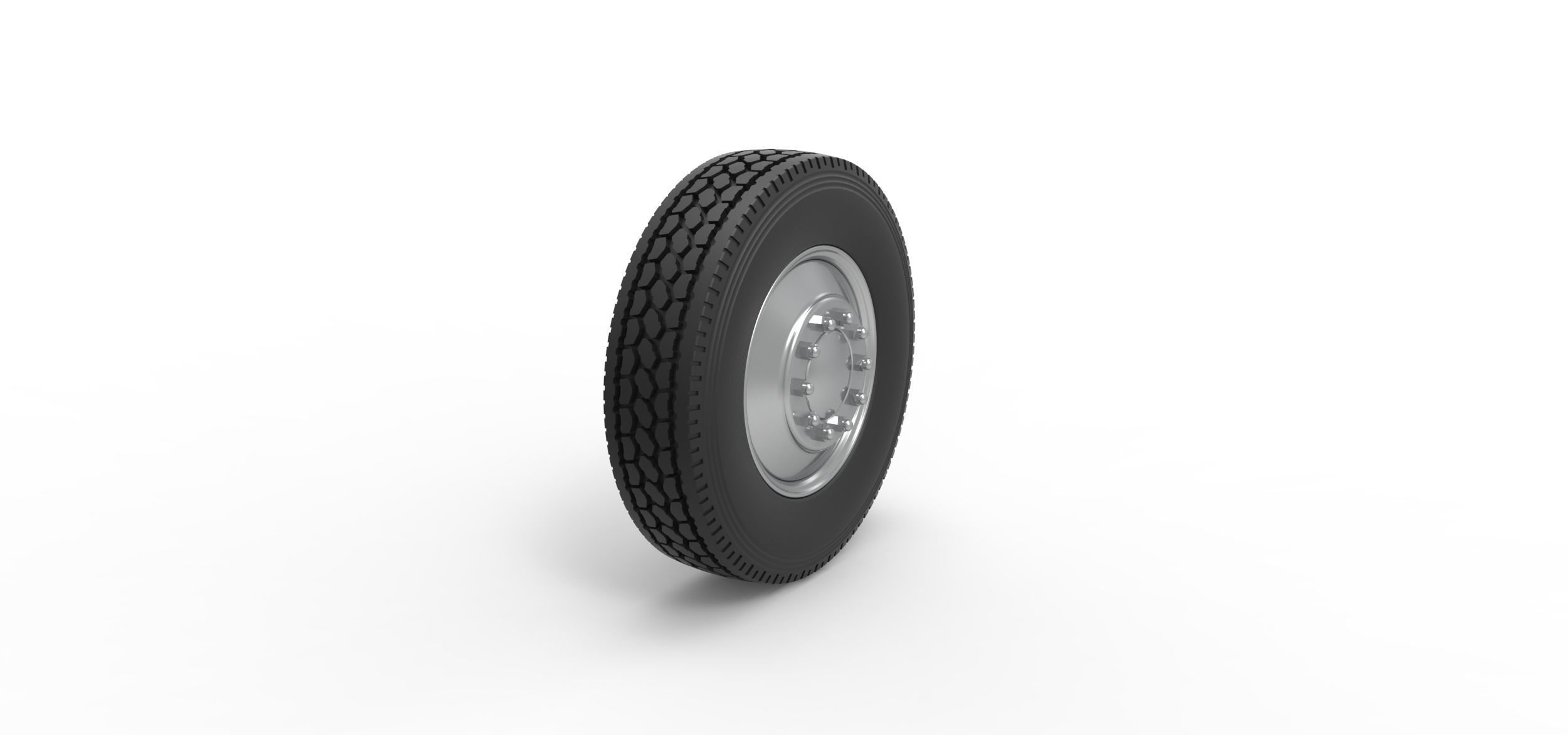 Front custom wheel of semi truck Version 2 Scale 1 to 25 3D print model_1