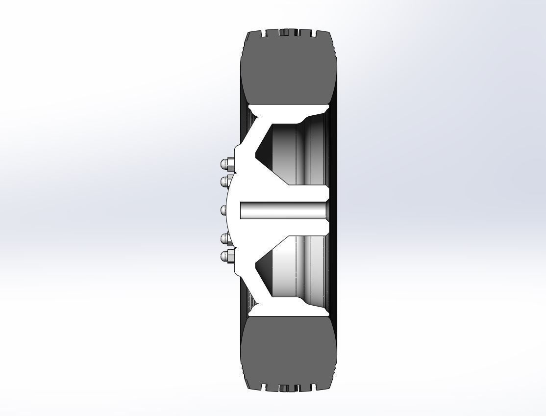 Front custom wheel of semi truck Version 2 Scale 1 to 25 3D print model_10