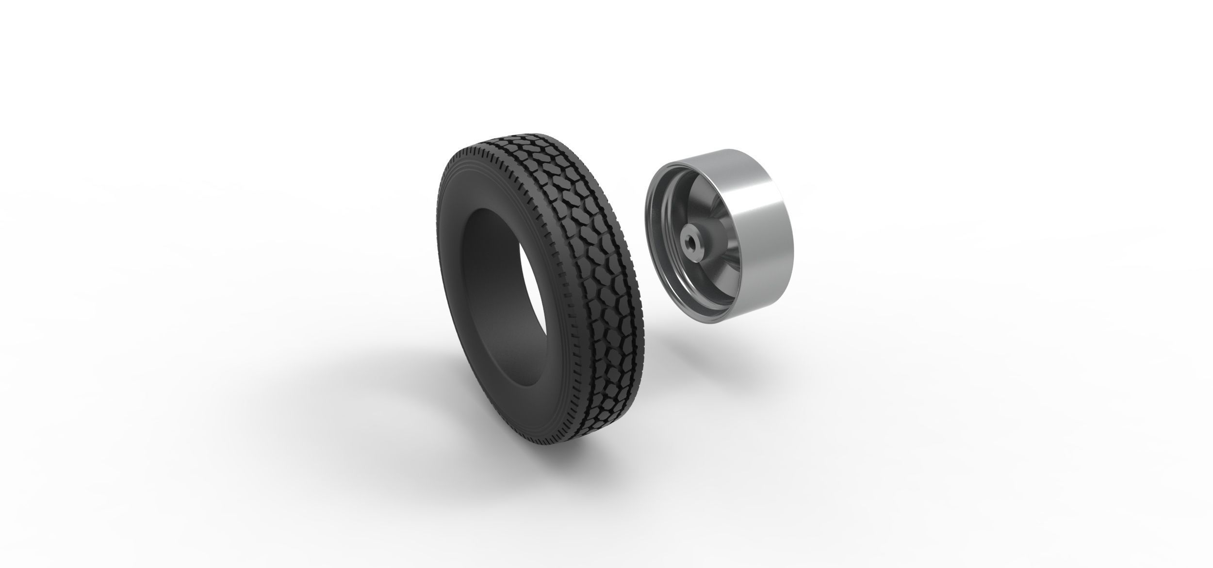 Front custom wheel of semi truck Version 2 Scale 1 to 25 3D print model_9