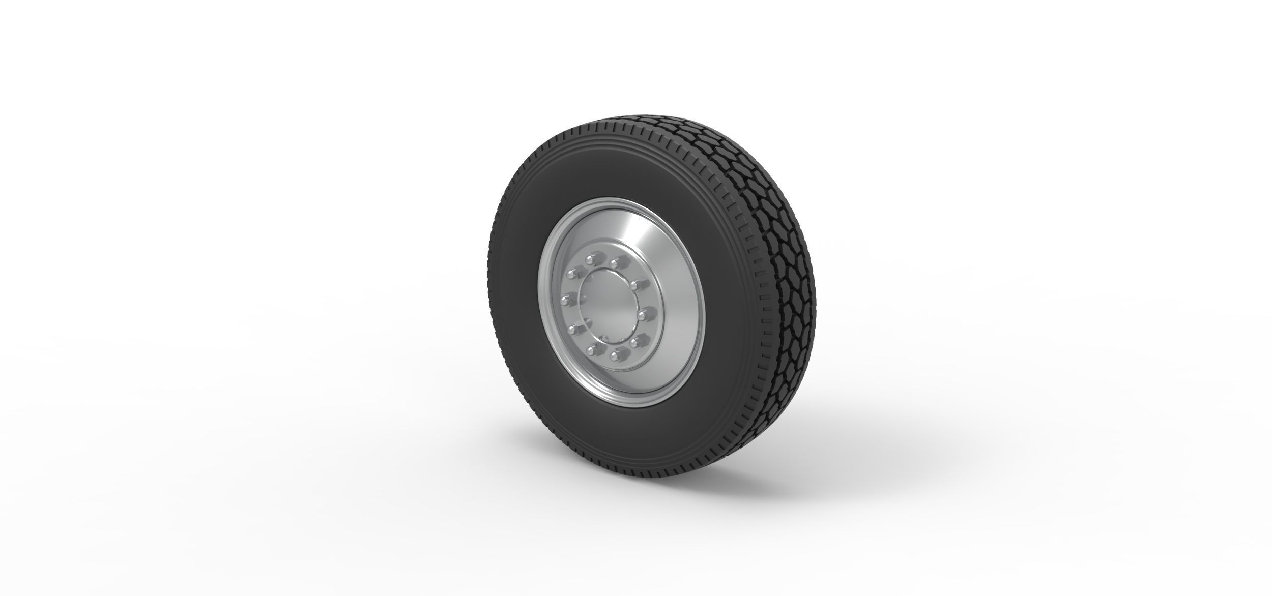 Front custom wheel of semi truck Version 2 Scale 1 to 25 3D print model_6