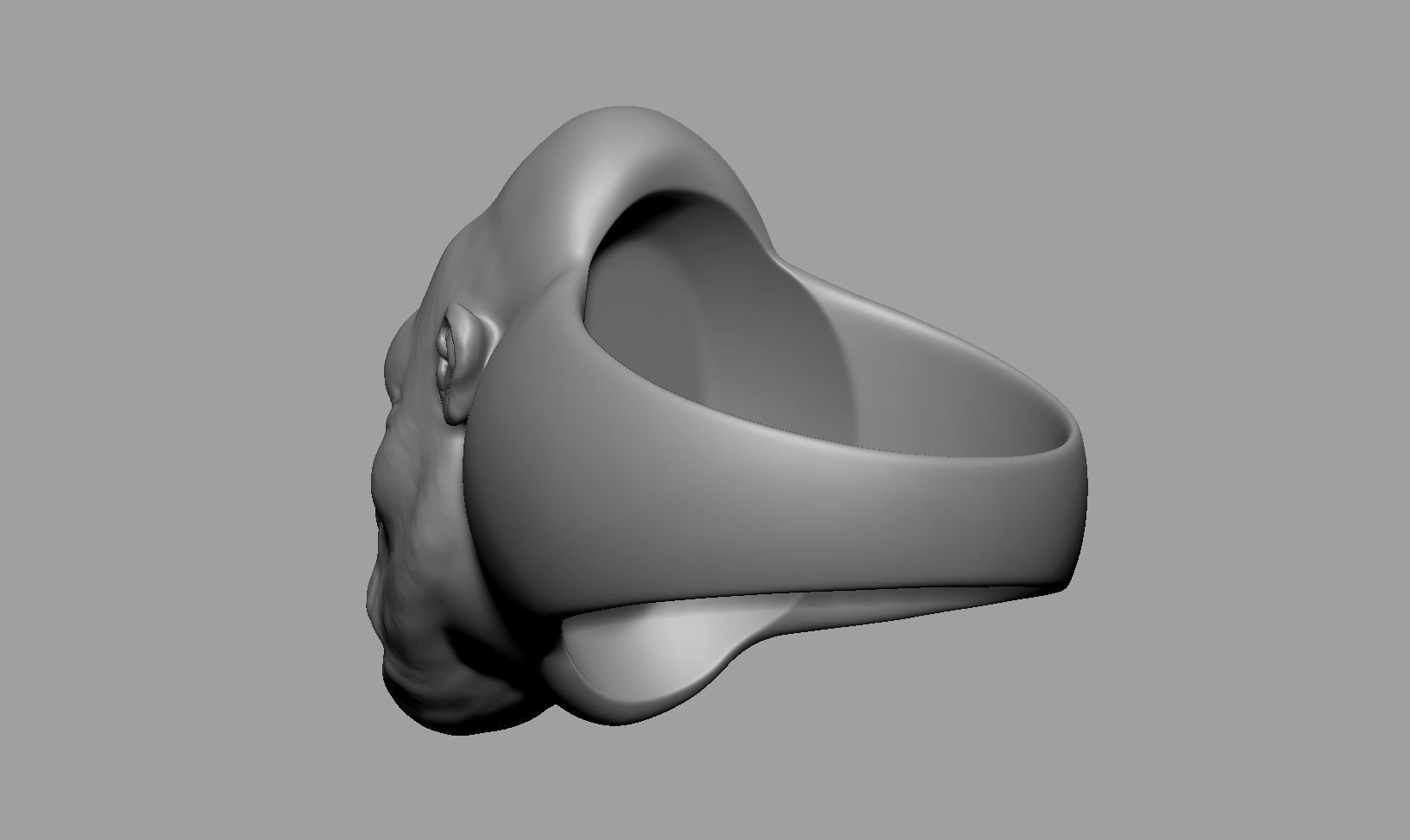 Gorilla Head Ring 3D print model_5