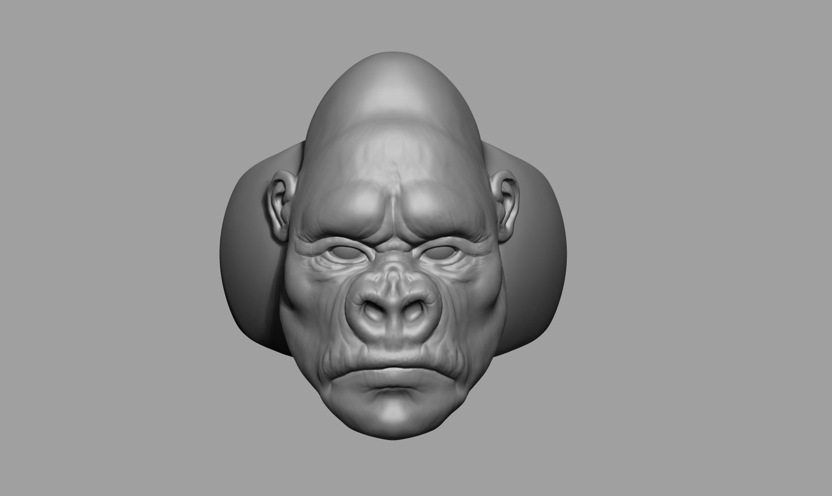 Gorilla Head Ring 3D print model_7