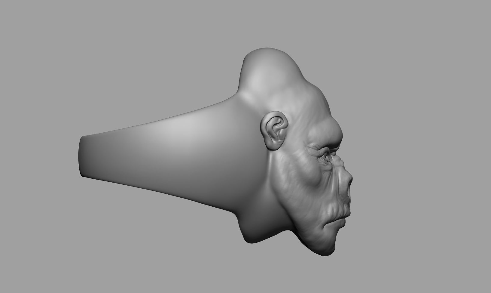 Gorilla Head Ring 3D print model_2