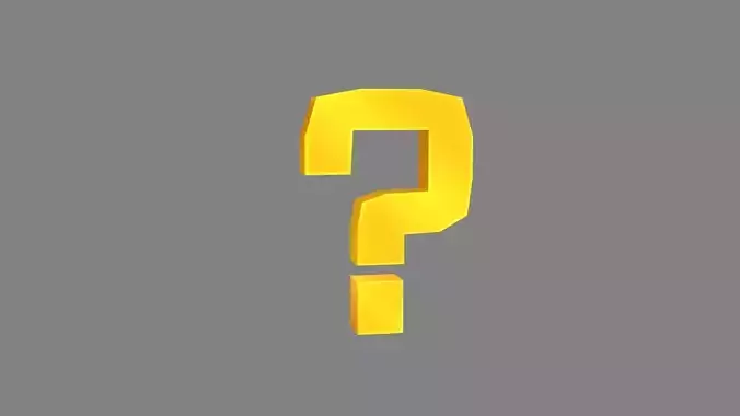 Question mark - symbol icon - A Low-poly 3D model