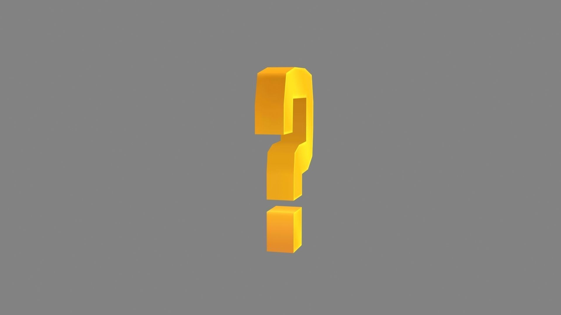 Question mark - symbol icon - A Low-poly 3D model_1