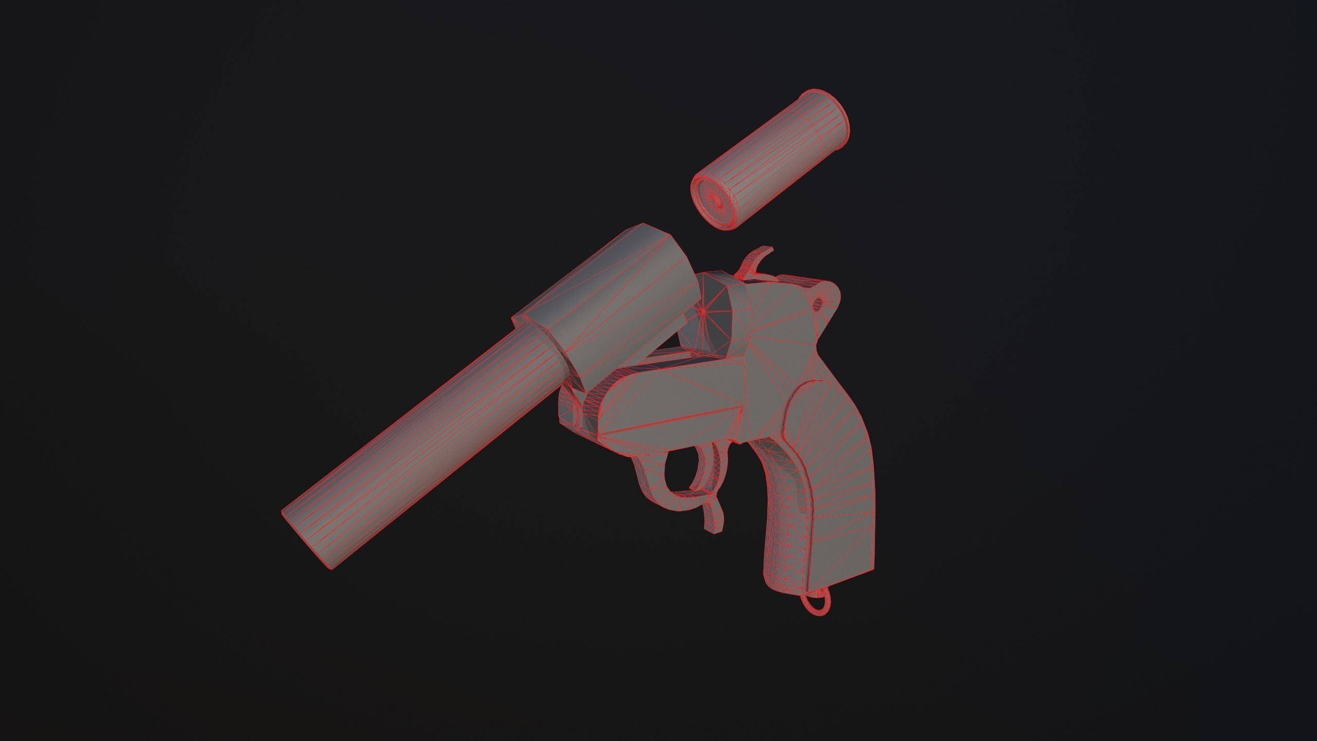Flare gun Low-poly 3D model_4