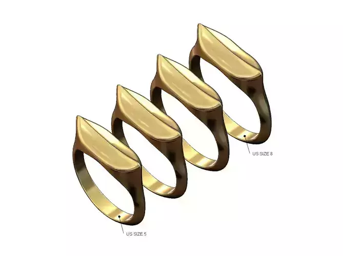 Lotus leaf fashion signet ring US sizes 5to8