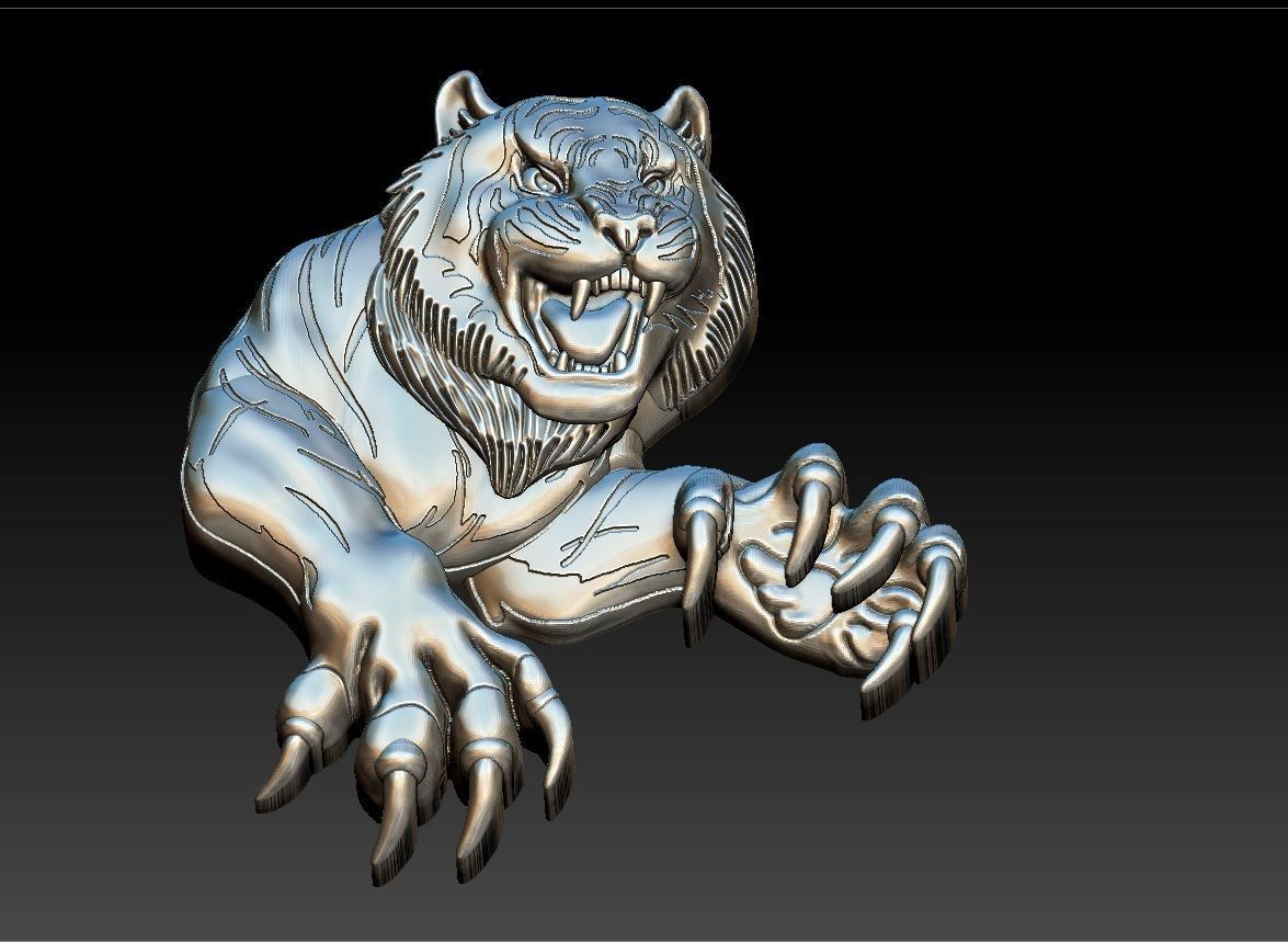 TIGER PENDENT 3D print model_7