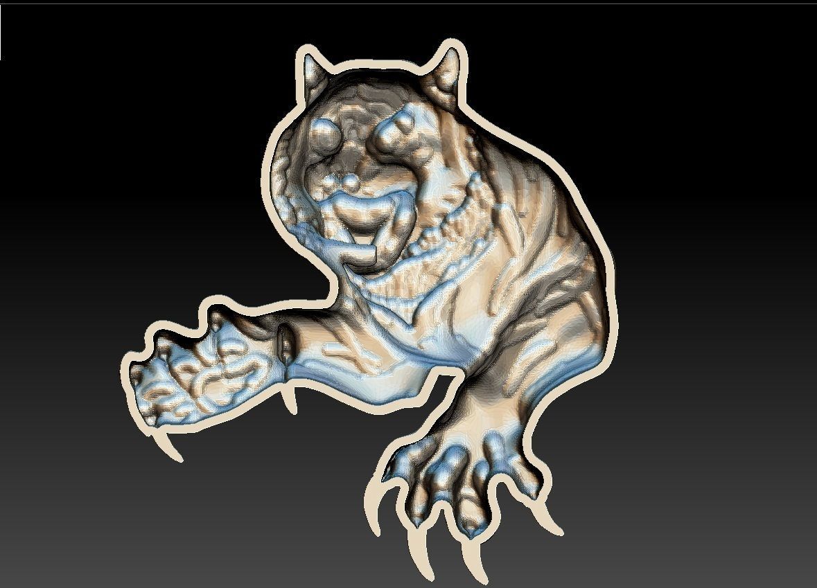 TIGER PENDENT 3D print model_4