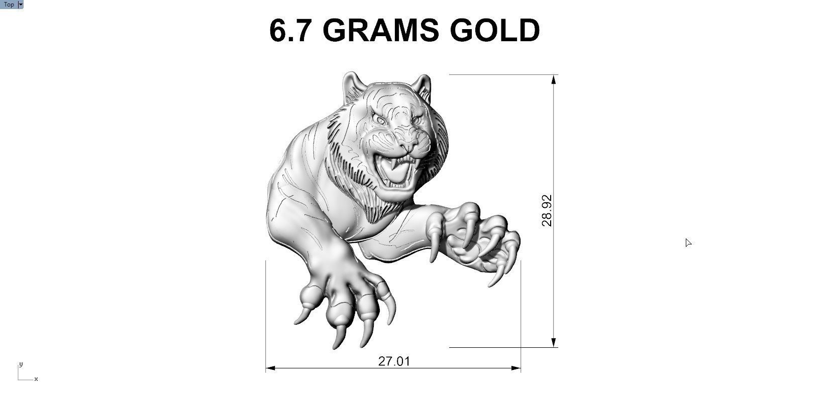 TIGER PENDENT 3D print model_9