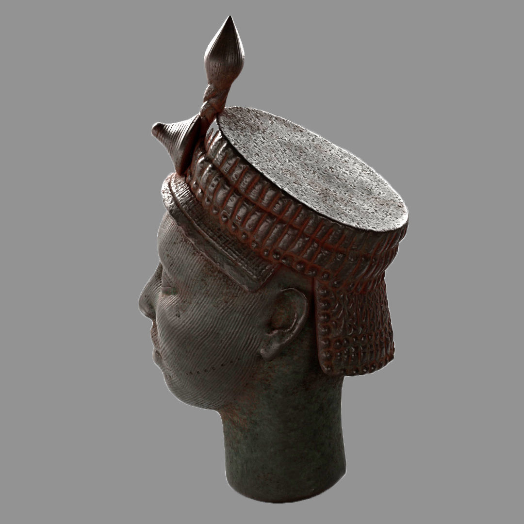 Ife Bronze head Low-poly 3D model_1