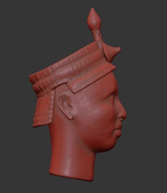 Ife Bronze head Low-poly 3D model_10