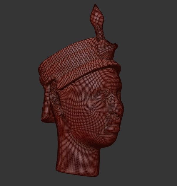 Ife Bronze head Low-poly 3D model_11