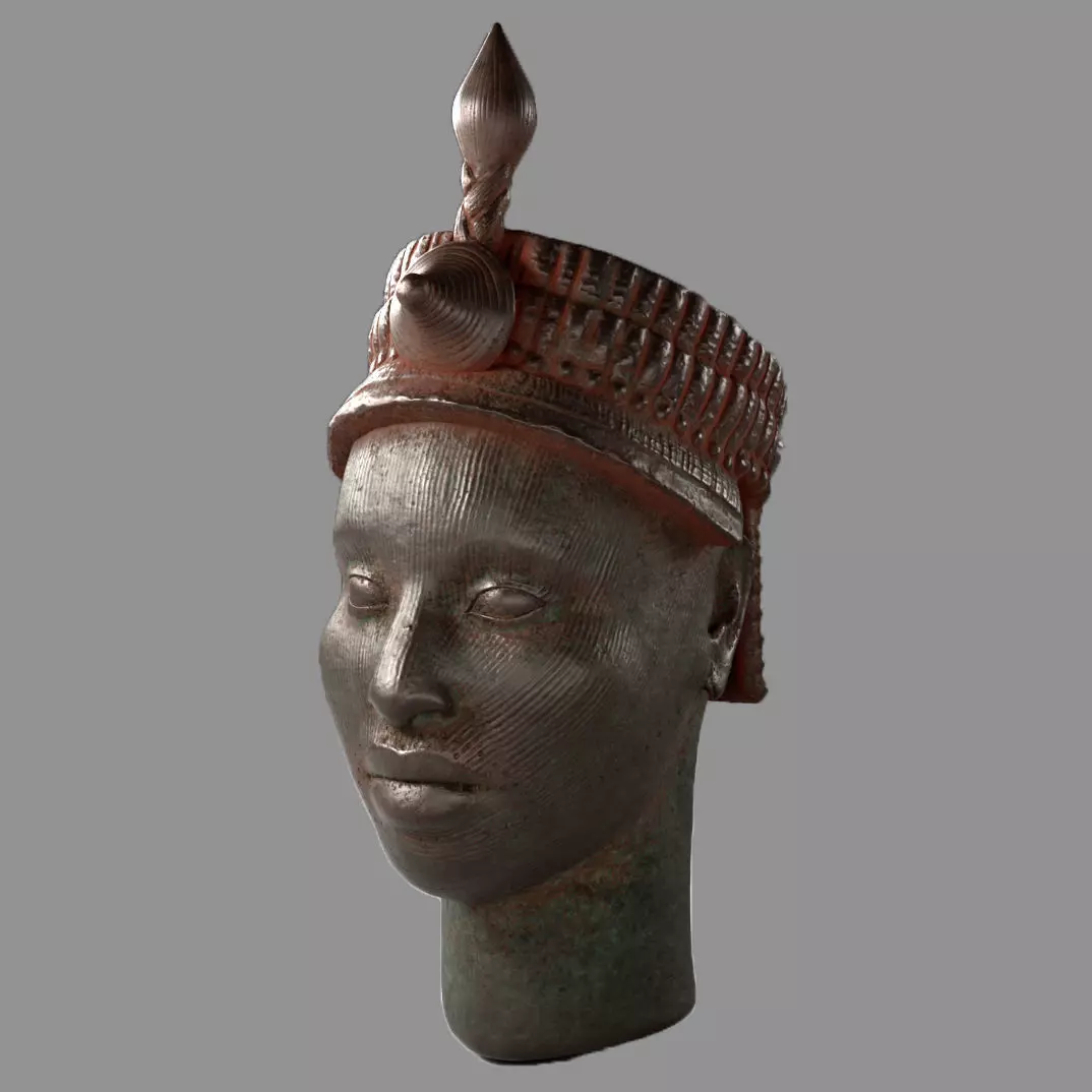 Ife Bronze head Low-poly 3D model_0