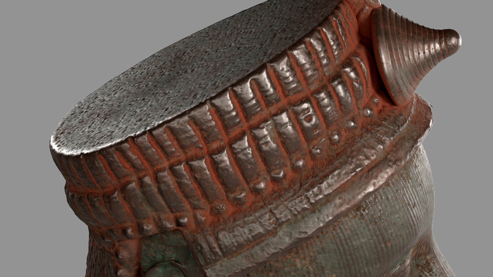 Ife Bronze head Low-poly 3D model_4