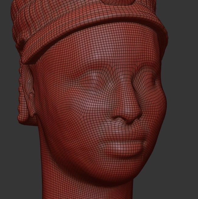 Ife Bronze head Low-poly 3D model_9