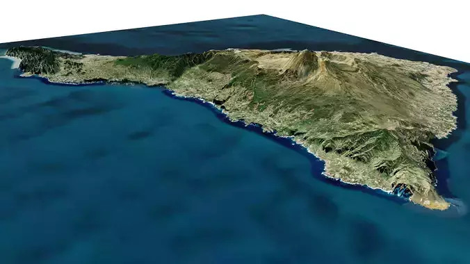 Tenerife Island full 3d model terrain