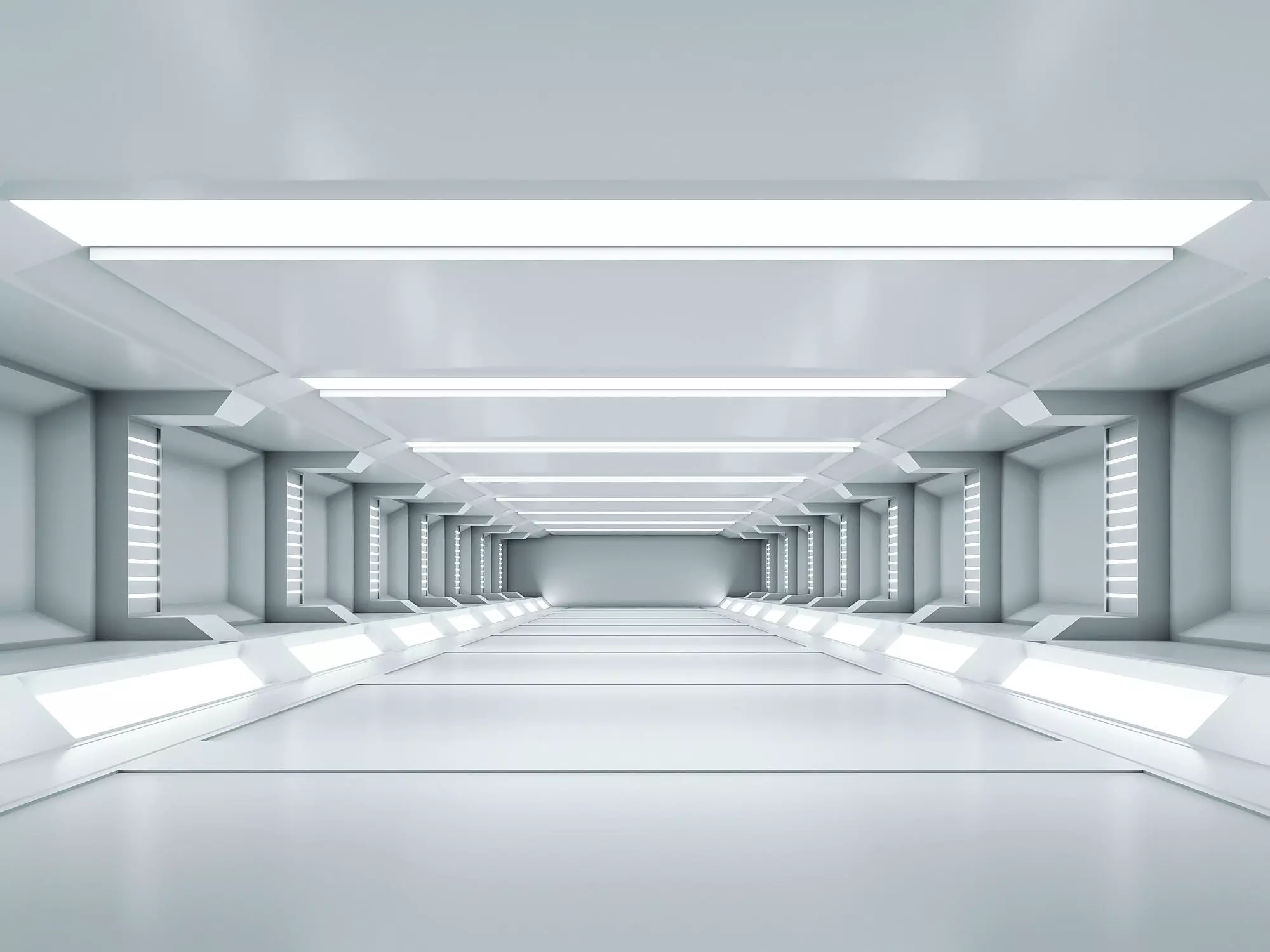 low poly sci fi corridor 08 Low-poly 3D model_0