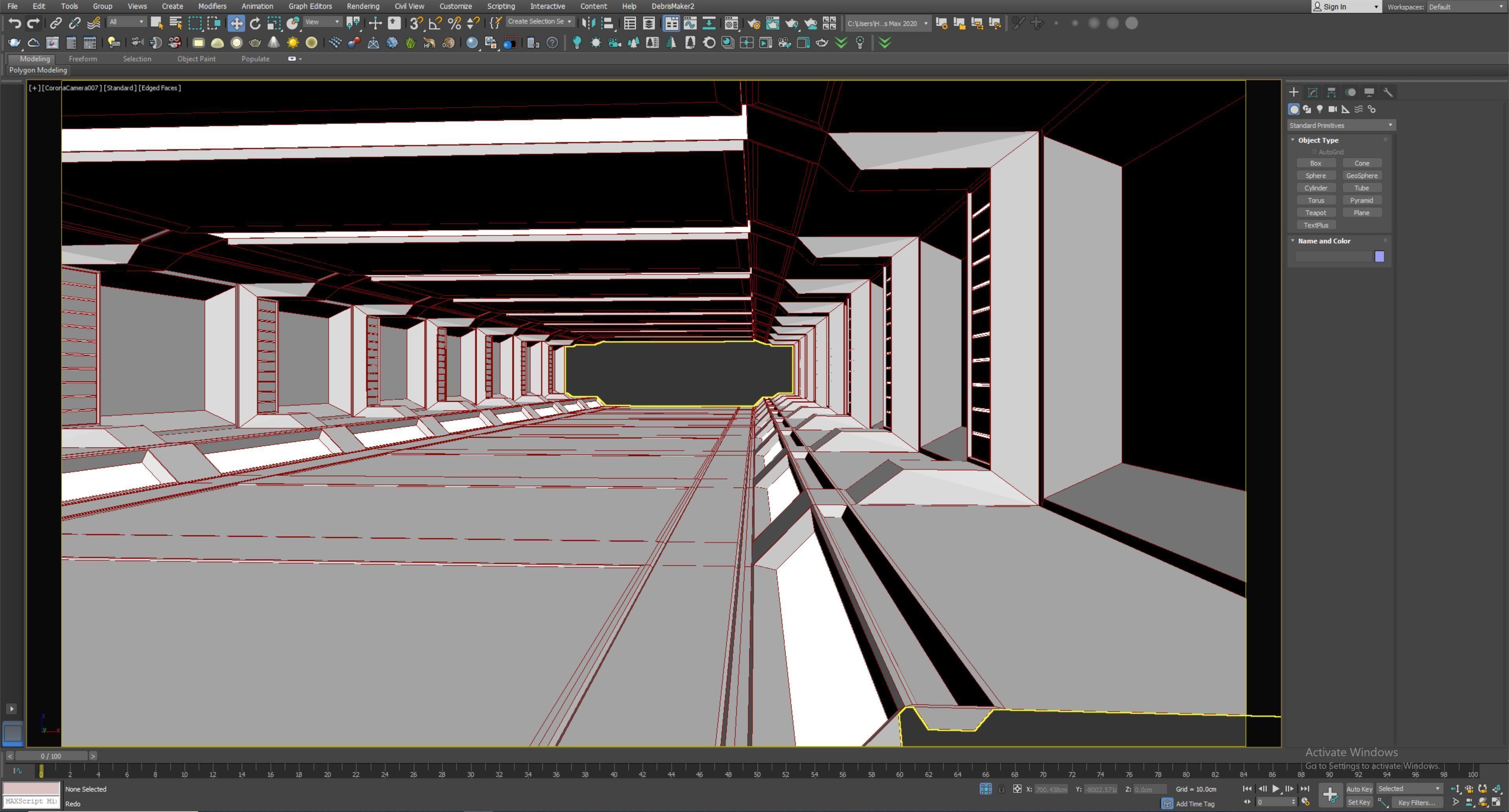 low poly sci fi corridor 08 Low-poly 3D model_7