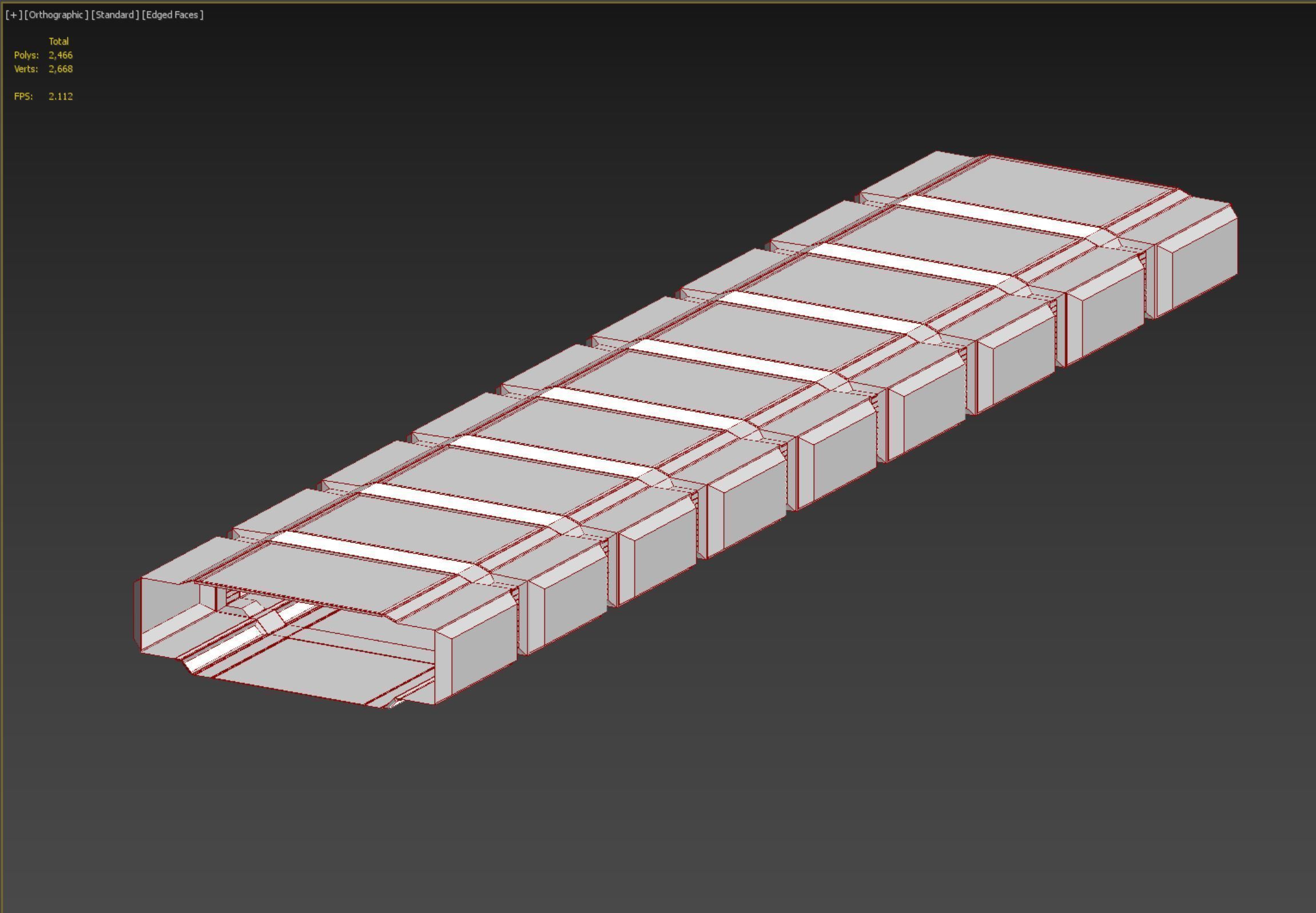 low poly sci fi corridor 08 Low-poly 3D model_8