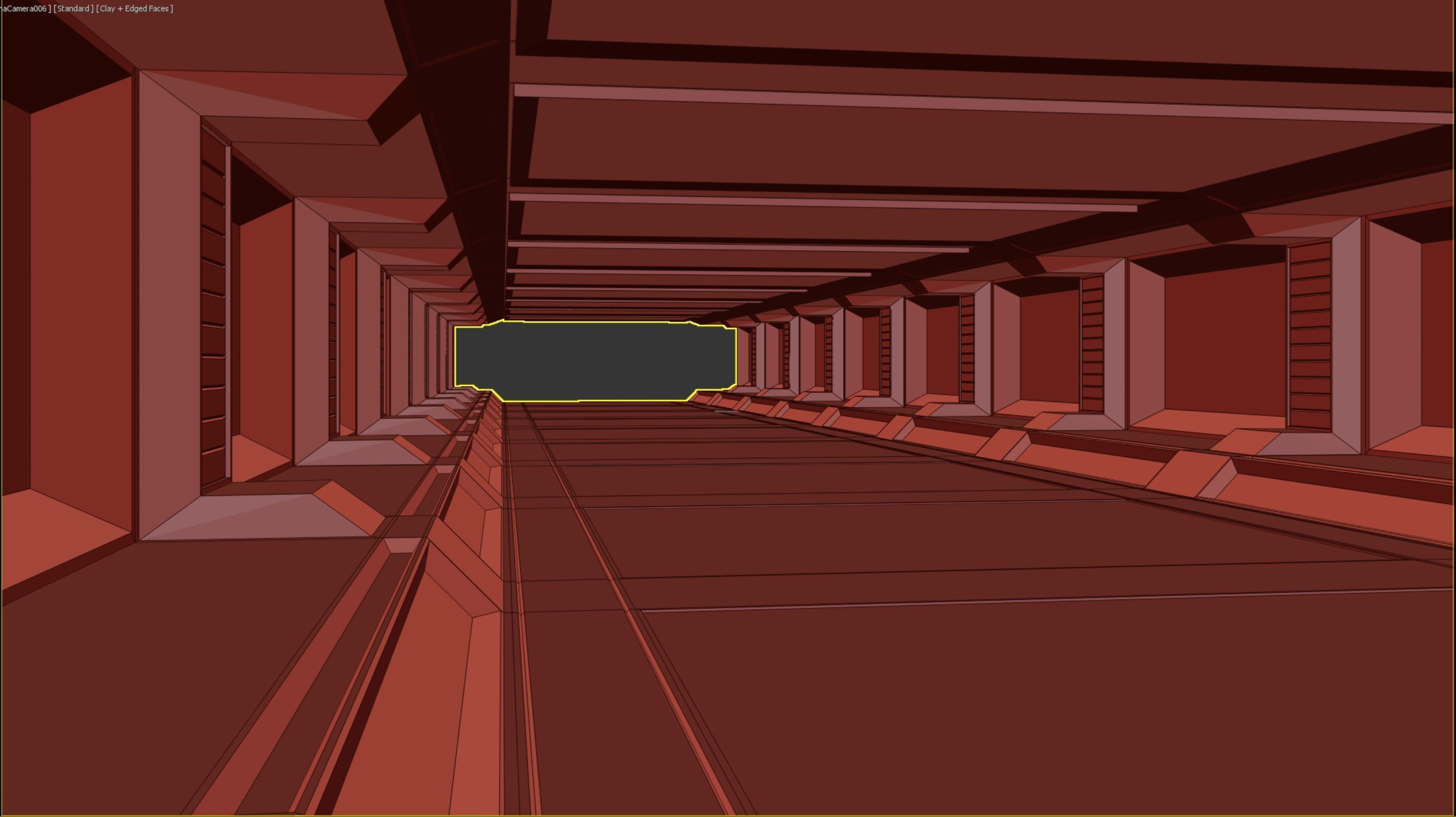 low poly sci fi corridor 08 Low-poly 3D model_6