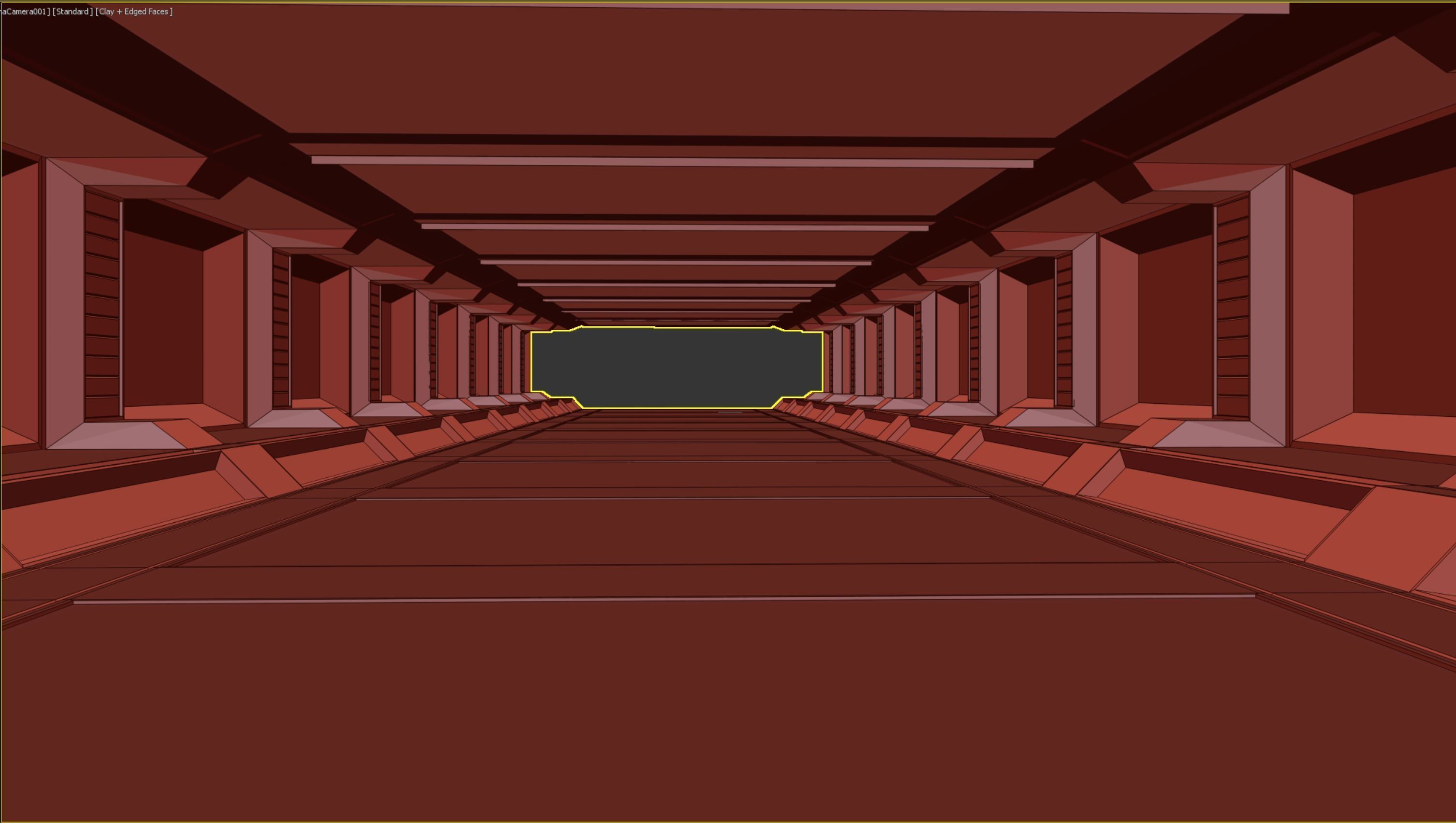 low poly sci fi corridor 08 Low-poly 3D model_5