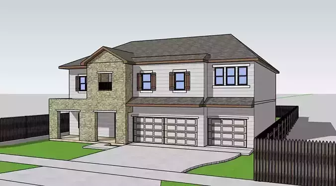 House with Swimming pool 3D model 3D model