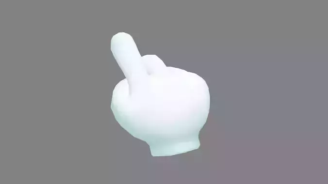 Cartoon white hand - click Low-poly 3D model