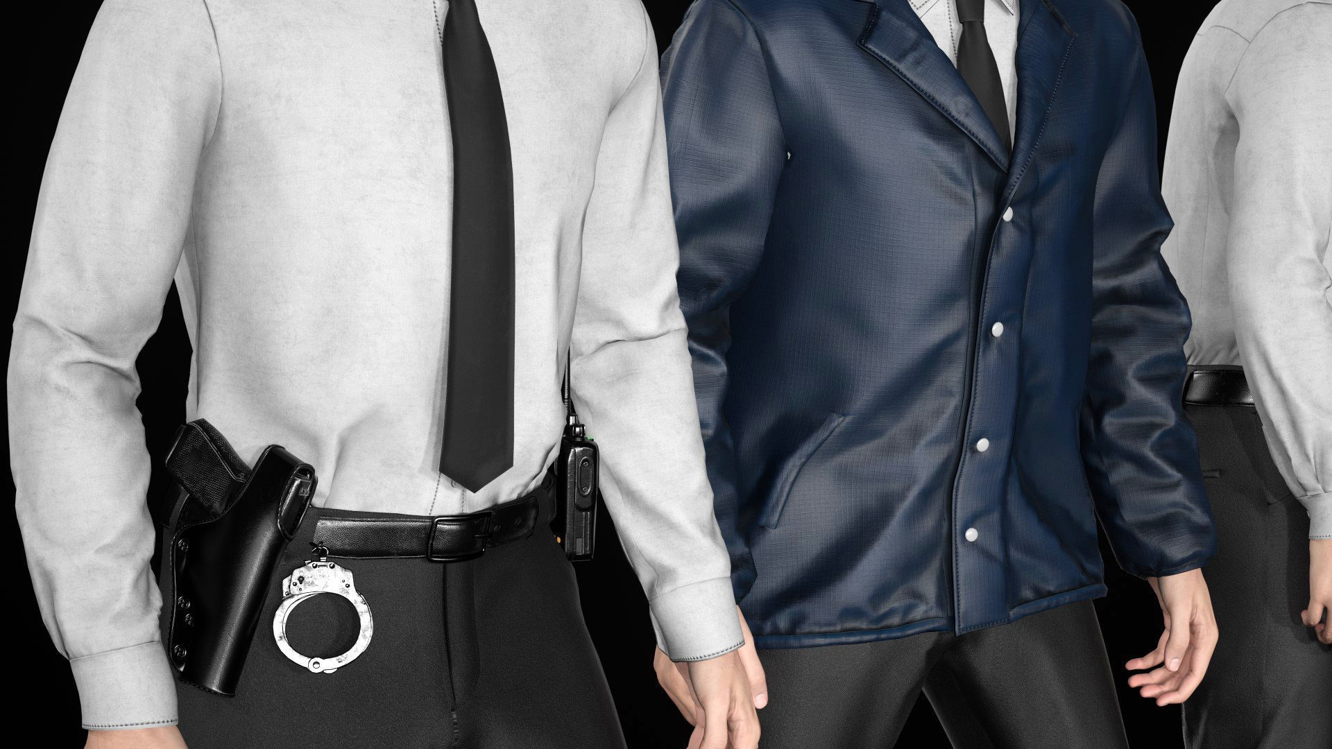 Man - Agent Outfit - Modular - Rigged Low-poly 3D model_20