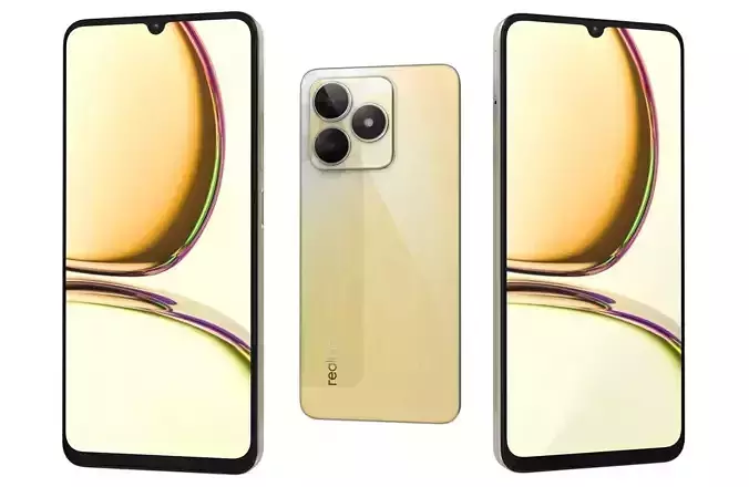 Realme C53 Yellow Low-poly 3D model