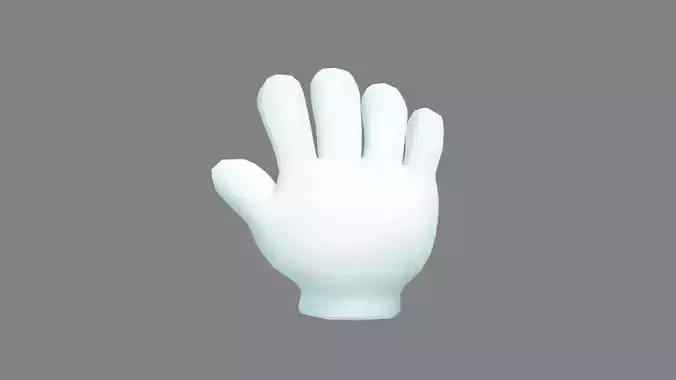 Cartoon white hand - palm Low-poly 3D model