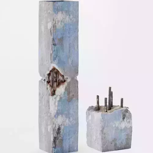 Broken Concrete with Rebar - 2 asset pack