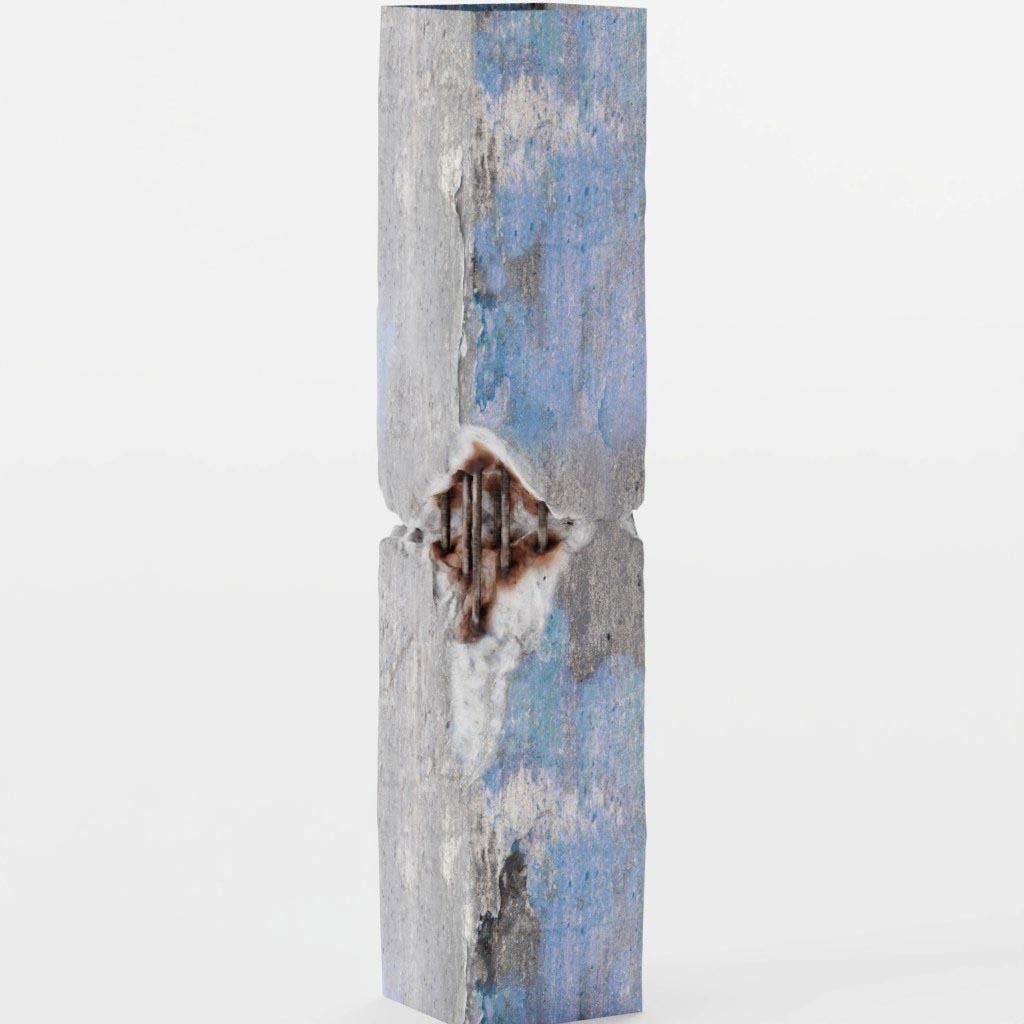 Broken Concrete with Rebar - 2 asset pack Low-poly 3D model_2