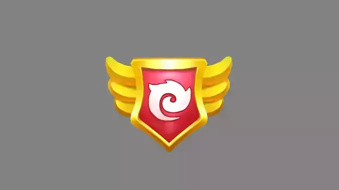 Cartoon shield  - Game defense buff Low-poly 3D model