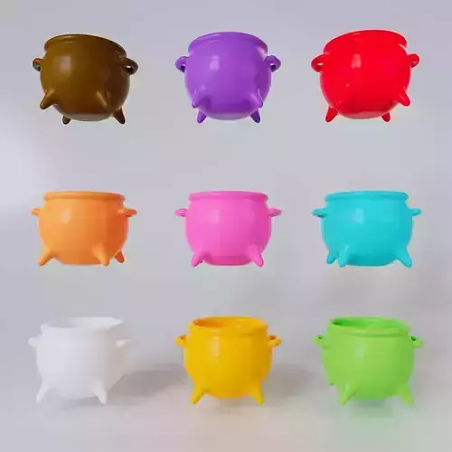 Cartoon Magical Pot Game Asset Low-poly 3D model