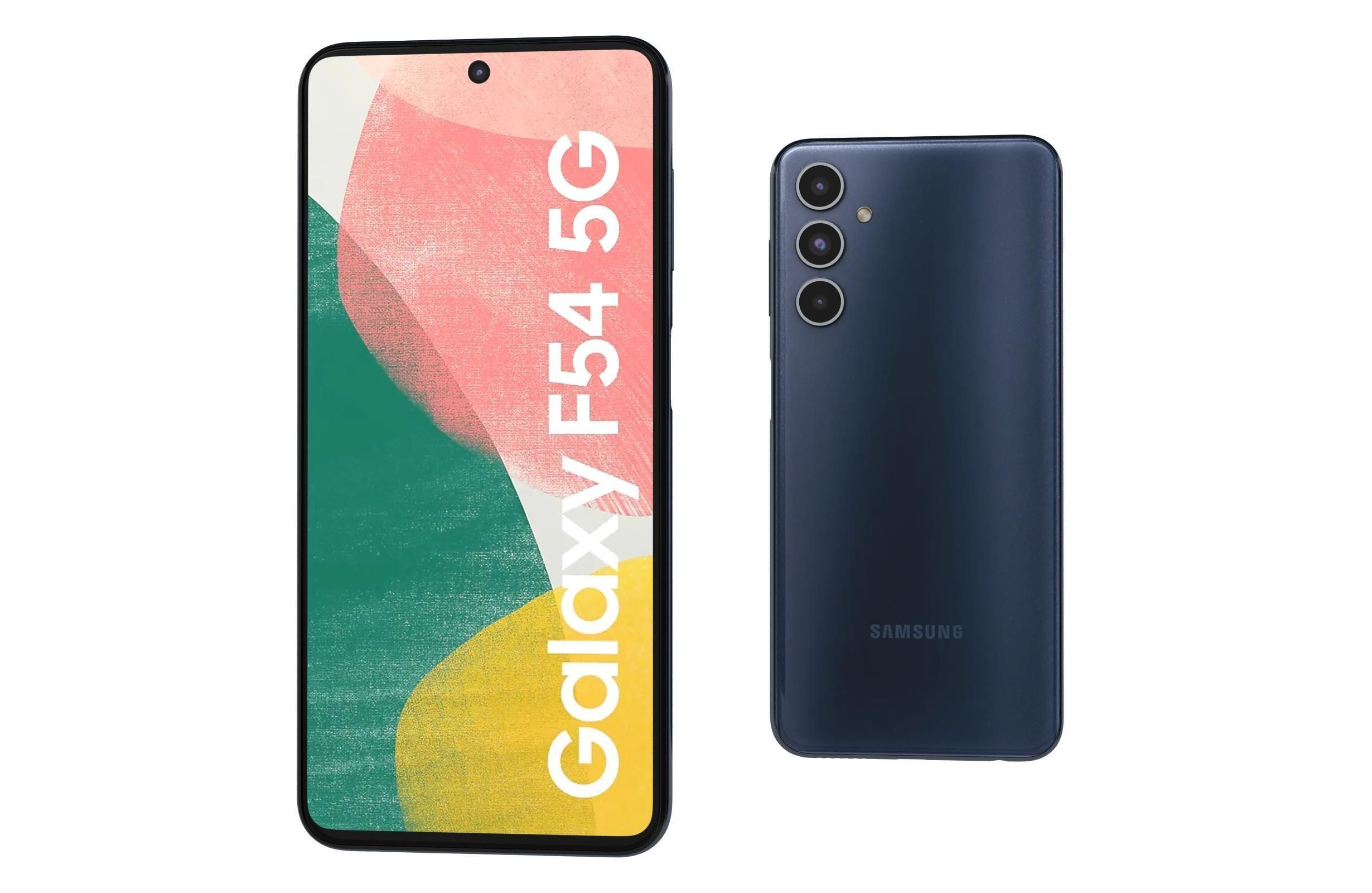 Samsung Galaxy F54 Blue And White Low-poly 3D model_8